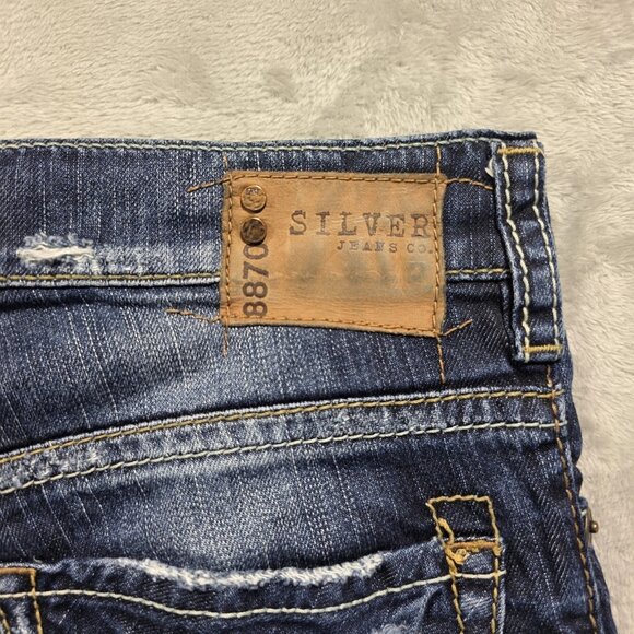 Silver Jeans Konrad Jeans Mens 30x32 Distressed Straight Leg Denim 925 Series - Picture 4 of 14